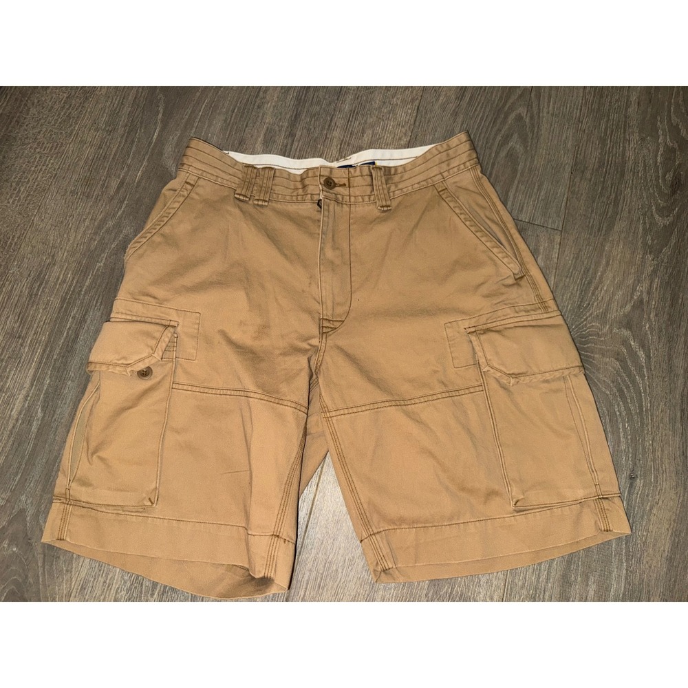 Polo Ralph Lauren Classic Polo Chino Tan Khaki Cargo Shorts Mens 33